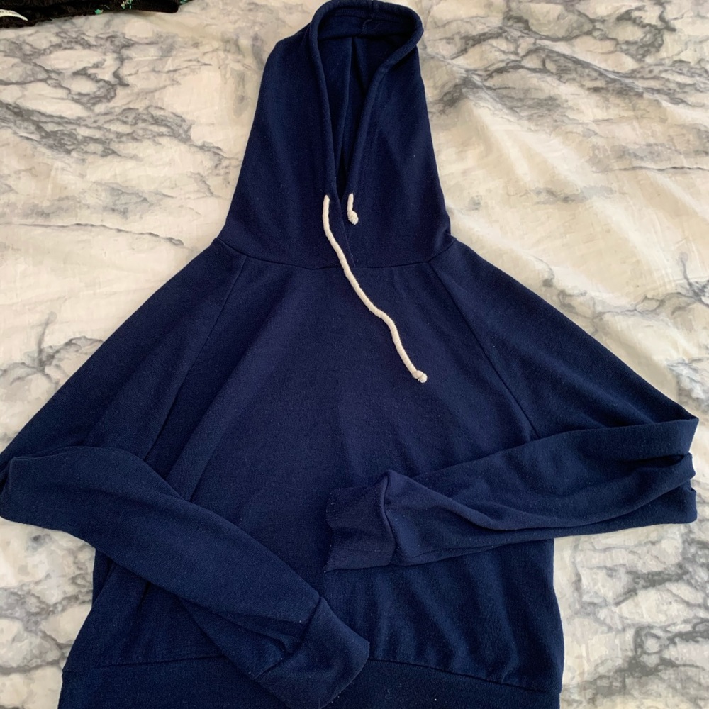 navy cropped hoodie
